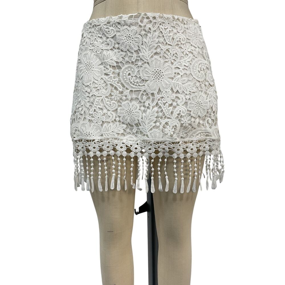 Reformation Lace White Savannah Skirt Size 6 - Picture 3 of 5